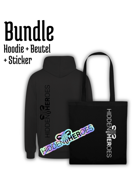 Bundle Hoodie + Beutel + Sticker | Hidden Heroes