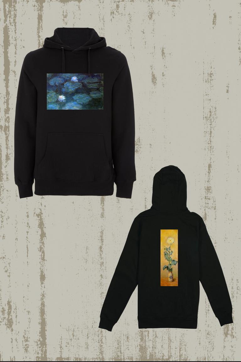 BE ART - White Poppy X Water Lilies / By Claude Monet | Hoodie