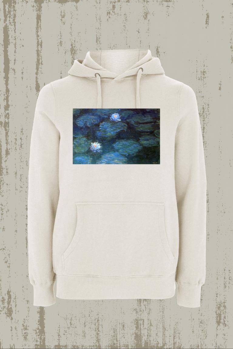 BE ART - White Poppy X Water Lilies / By Claude Monet | Hoodie