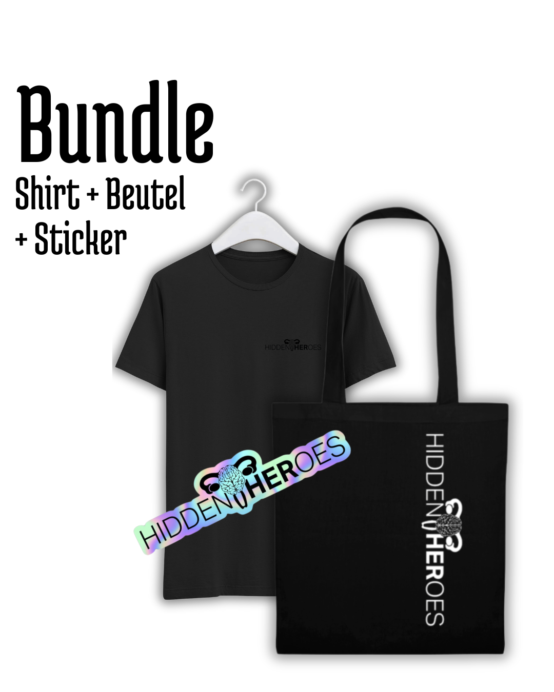 Bundle Shirt + Beutel + Sticker | Hidden Heroes