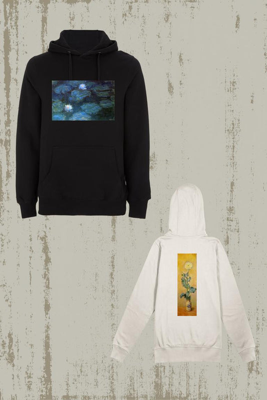 BE ART - White Poppy X Water Lilies / By Claude Monet | Hoodie