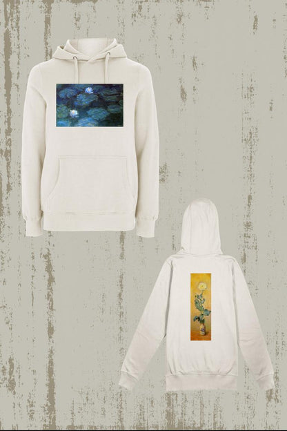 BE ART - White Poppy X Water Lilies / By Claude Monet | Hoodie