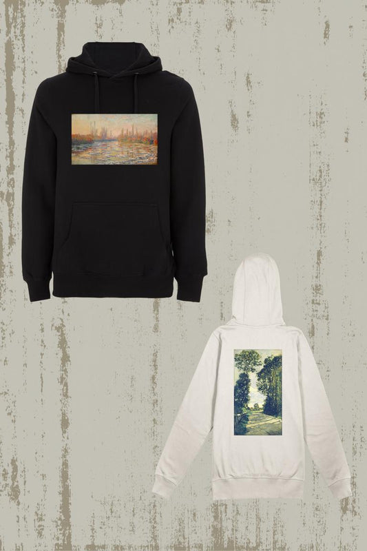 BE ART - Road to Farm X Floating Ice / By Claude Monet | Hoodie