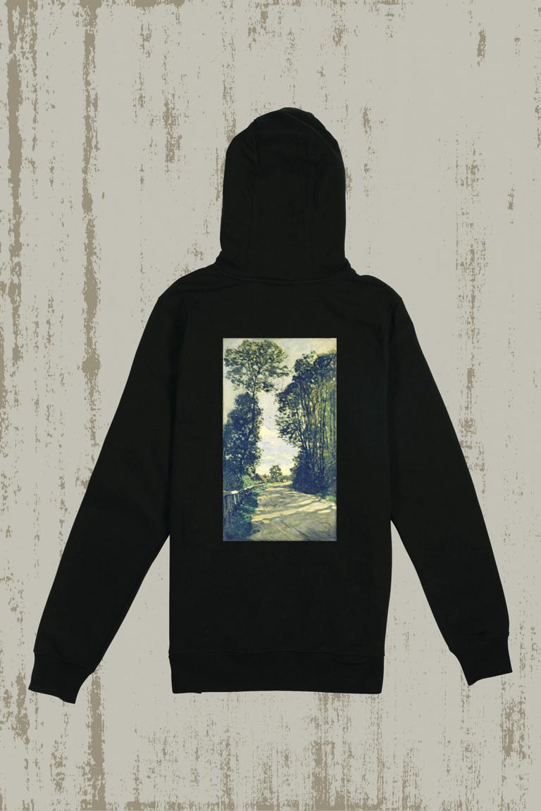 BE ART - Road to Farm X Floating Ice / By Claude Monet | Hoodie
